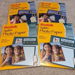 4 packs 8 1/2" x 11" Kodak Photo Paper. One opened and missing 3 sheets.